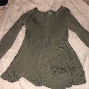 long sleeve peplum top